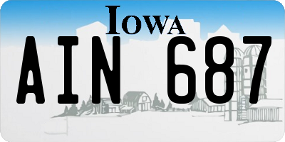 IA license plate AIN687