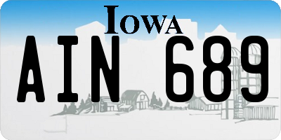 IA license plate AIN689