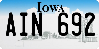 IA license plate AIN692