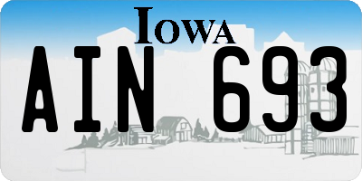 IA license plate AIN693