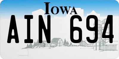 IA license plate AIN694