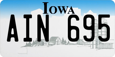 IA license plate AIN695