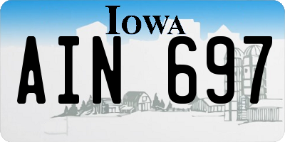 IA license plate AIN697