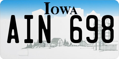 IA license plate AIN698