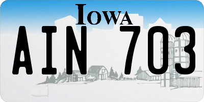 IA license plate AIN703