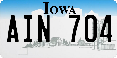 IA license plate AIN704