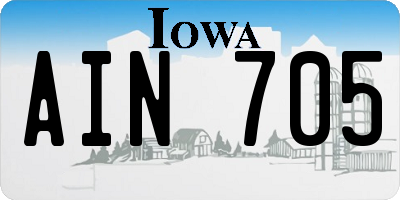 IA license plate AIN705
