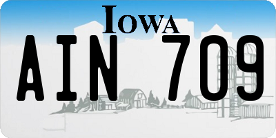IA license plate AIN709