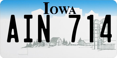 IA license plate AIN714