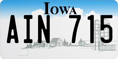 IA license plate AIN715