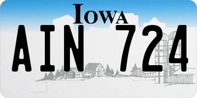 IA license plate AIN724
