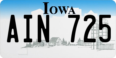 IA license plate AIN725