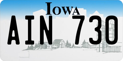 IA license plate AIN730