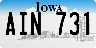 IA license plate AIN731