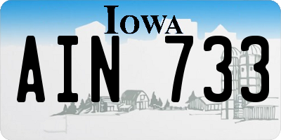 IA license plate AIN733