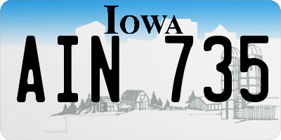 IA license plate AIN735