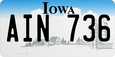 IA license plate AIN736