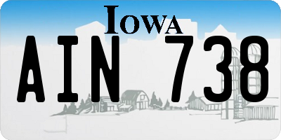 IA license plate AIN738