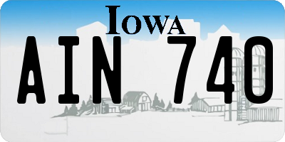 IA license plate AIN740