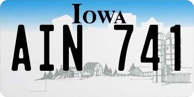 IA license plate AIN741