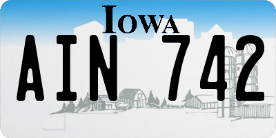 IA license plate AIN742