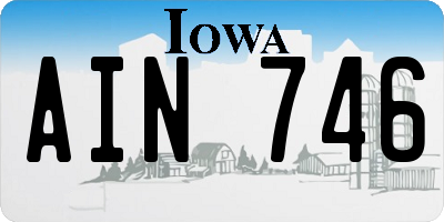 IA license plate AIN746