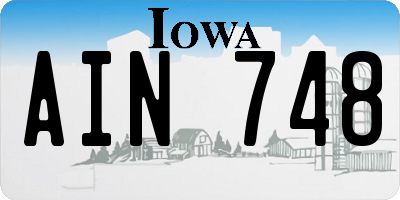 IA license plate AIN748