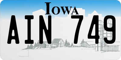 IA license plate AIN749