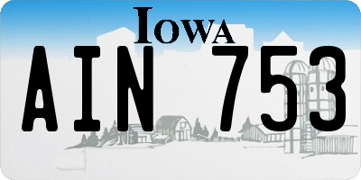 IA license plate AIN753