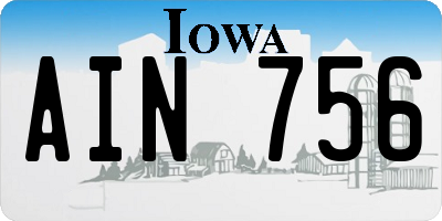 IA license plate AIN756