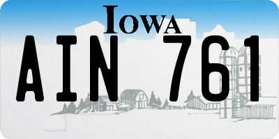 IA license plate AIN761