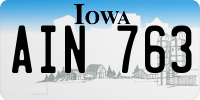 IA license plate AIN763