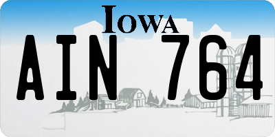 IA license plate AIN764