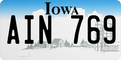 IA license plate AIN769