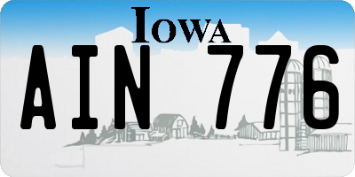 IA license plate AIN776