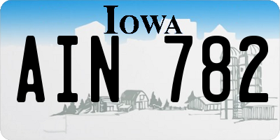 IA license plate AIN782