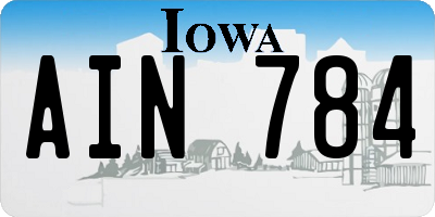 IA license plate AIN784