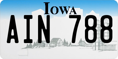 IA license plate AIN788