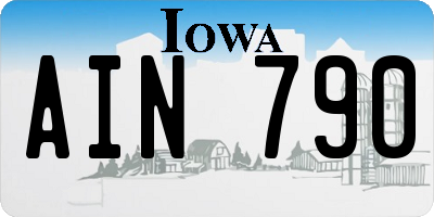 IA license plate AIN790