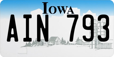 IA license plate AIN793