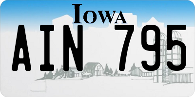 IA license plate AIN795