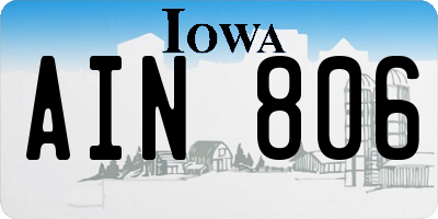 IA license plate AIN806