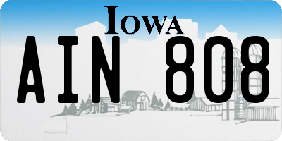 IA license plate AIN808