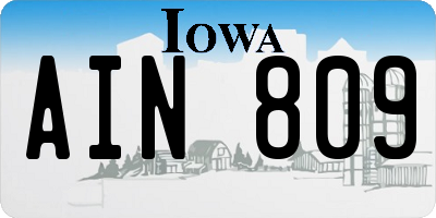 IA license plate AIN809