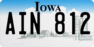 IA license plate AIN812