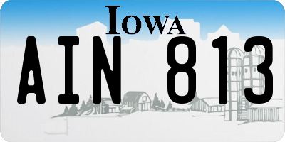 IA license plate AIN813