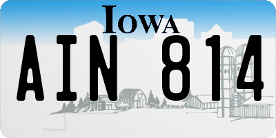 IA license plate AIN814