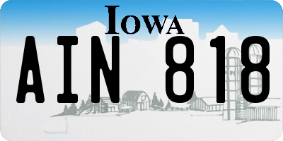 IA license plate AIN818