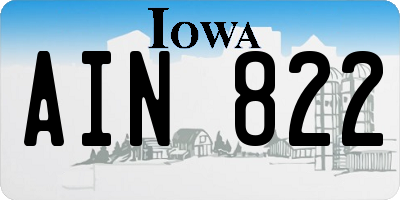 IA license plate AIN822