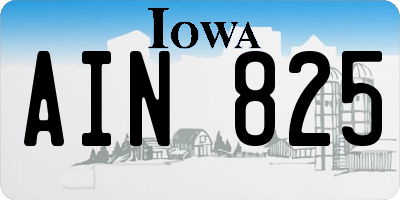 IA license plate AIN825
